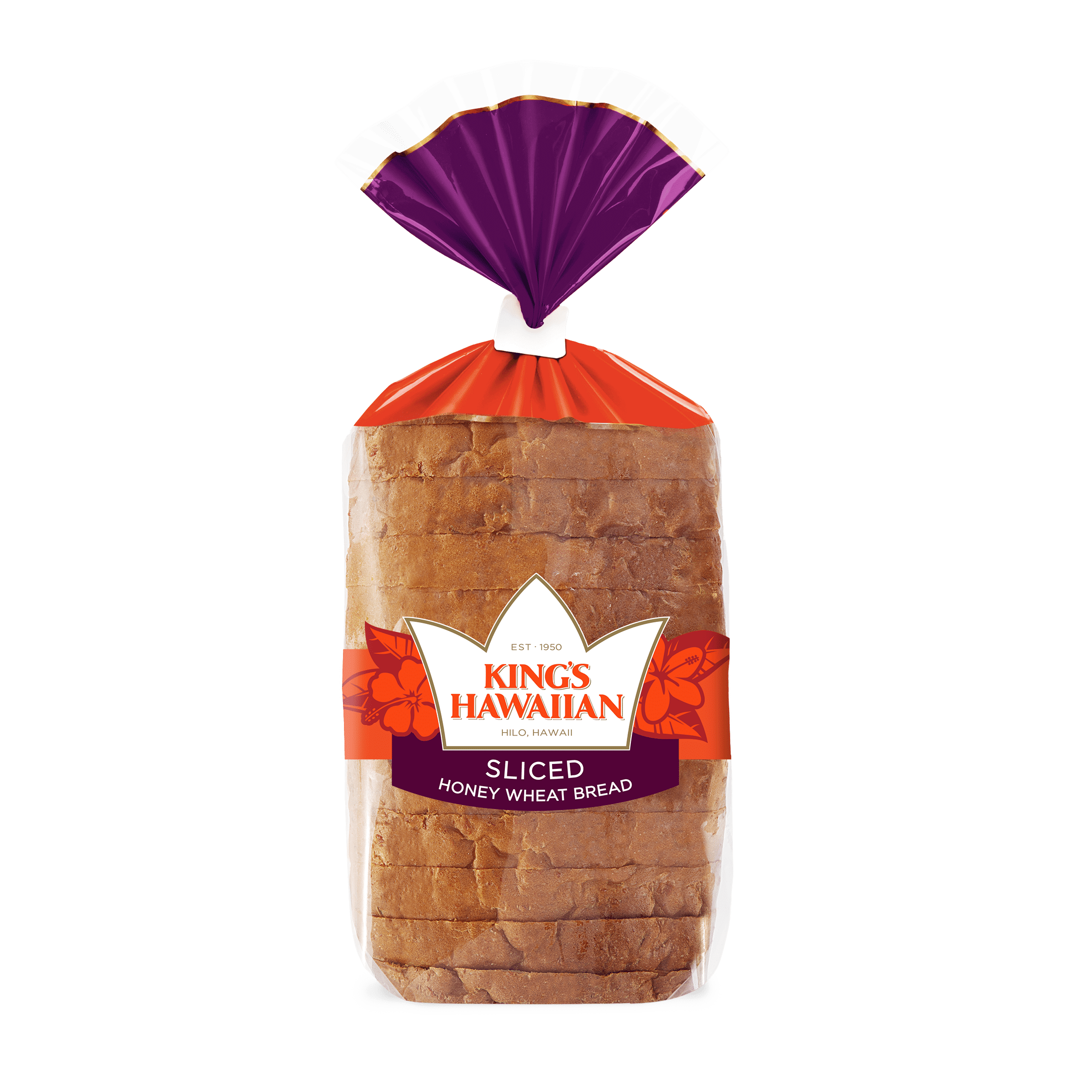 King's Hawaiian Sliced Honey Wheat Bread, 13.5 oz, 12 Count