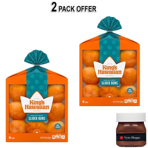 King's Hawaiian Sweet Pre-Sliced Slider Mini Buns 9 Count, 10oz, Shelf-Stable
