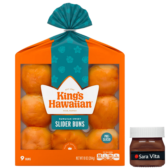 King's Hawaiian Sweet Pre-Sliced Slider Mini Buns 9 Count, 10oz, Shelf-Stable