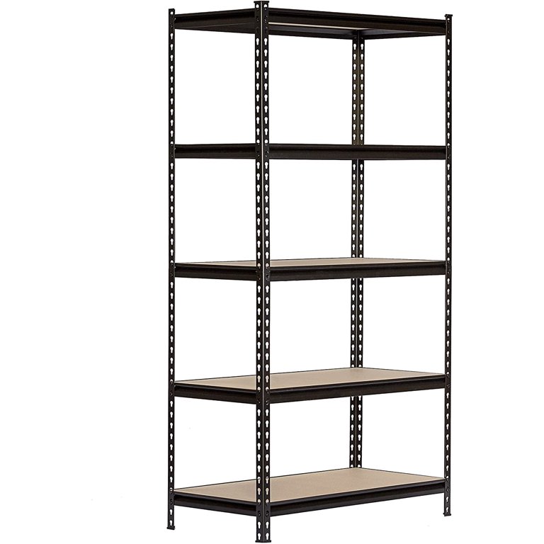 King's Rack 5-Tier Black Steel Storage Rack Boltless Shelving Tier Height Adjustable 30 W x 12 D x 60 H.