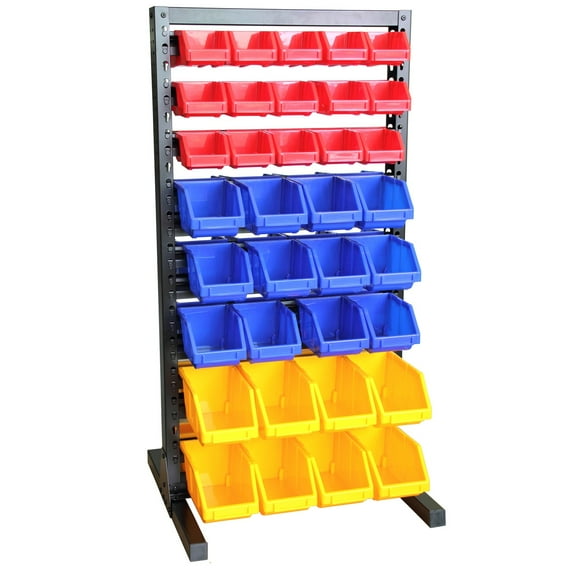 King's Rack 8-Tier Metal Organizer Shelving Rack with 70 Bins in Multi-Color