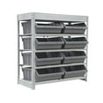 thumbnail image 1 of King's Rack Bin Rack Boltless Steel Storage System Organizer w/ 8 Plastic Bins in 4 tiers, 1 of 3