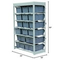 thumbnail image 1 of King's Rack Bin Rack Storage System Heavy Duty Steel Rack Organizer Shelving Unit w/ 22 Plastic Bins in 6 tiers, 1 of 4
