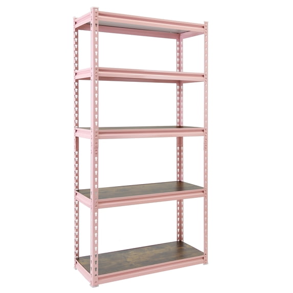 King's Rack Pink 5-Tier Boltless Tier Height Adjustable Steel Frame Garage Storage Shelving Units (36" W x 18" D x 72")