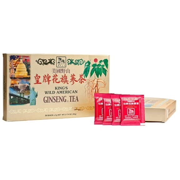 King's Wild American Ginseng Tea 30 bags - Bundle of 3 boxes