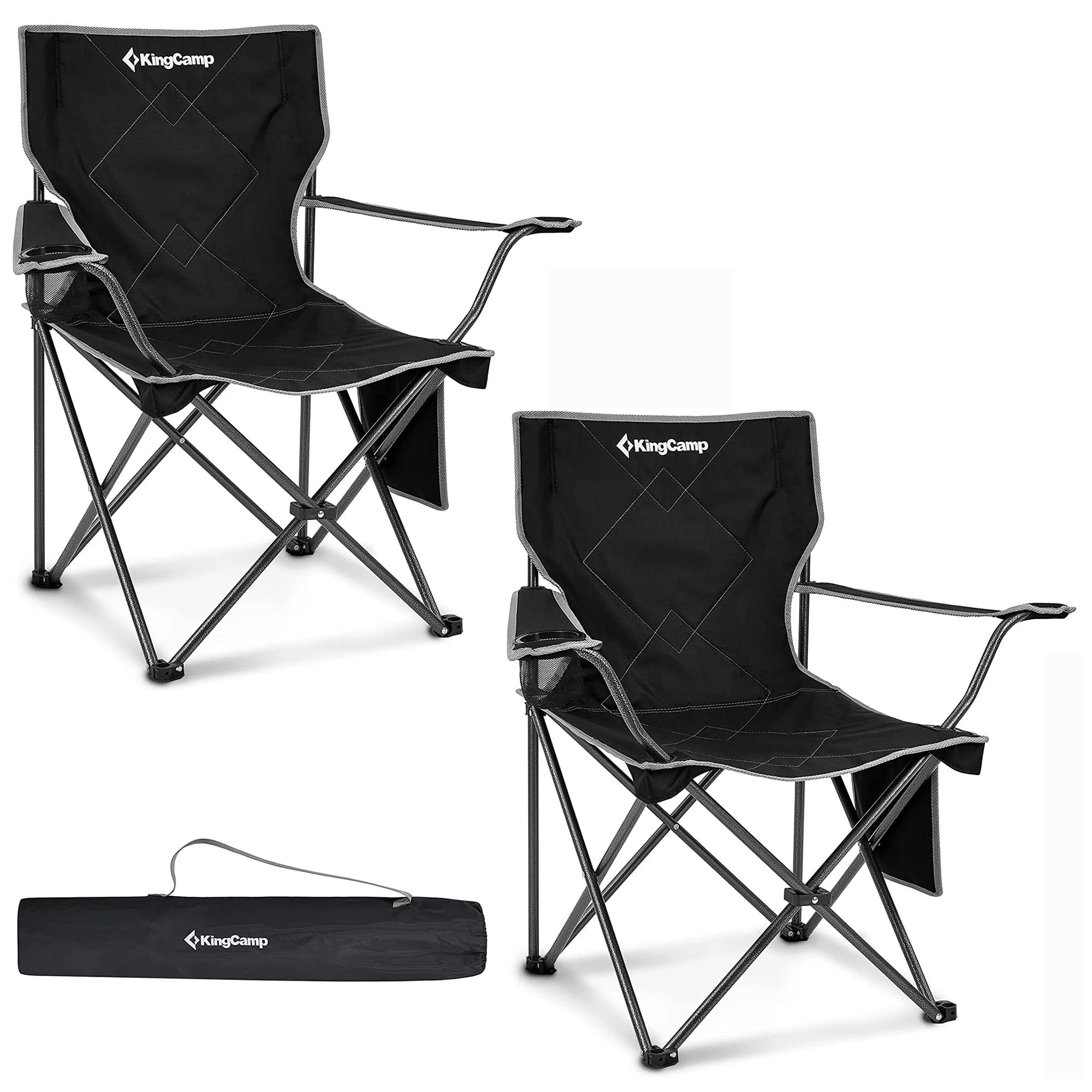 Zimtown 2 Pack Lawn Chair Set Patio Folding Web Outdoor Portable ...