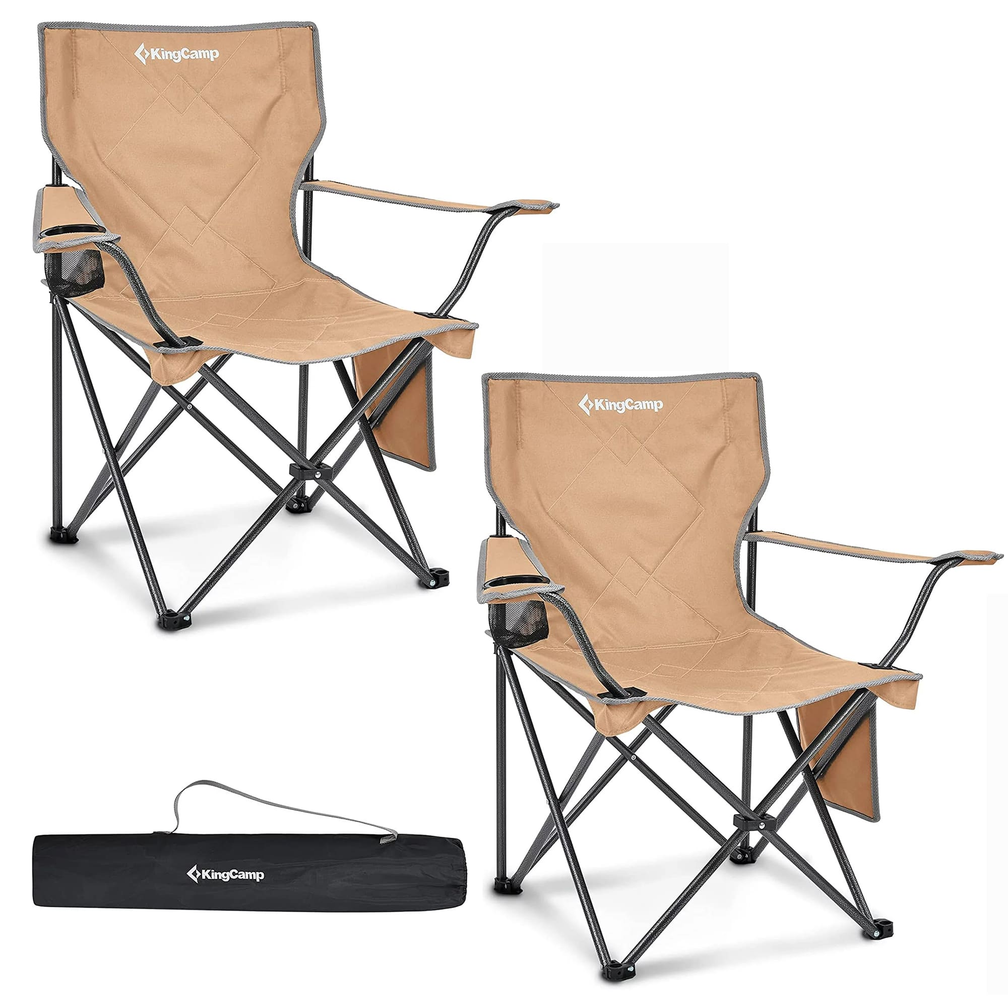 KingCamp 2 Pack Camping Chairs Lightweight Folding Chairs Portable Lawn
