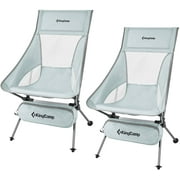 KingCamp 2-Pack Crey High Back Camping Chairs - Lightweight Portable Folding, Support 330 lbs, Share the Outdoor Fun with Friends