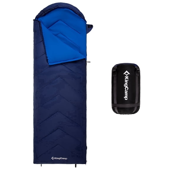 KingCamp 3-Season Sleeping Bags for Camping, Portable Sleeping Bag for Adults and Teens with Compression Sack, Ideal for Outdoor & Indoors- 3.09 lbs (Navy)