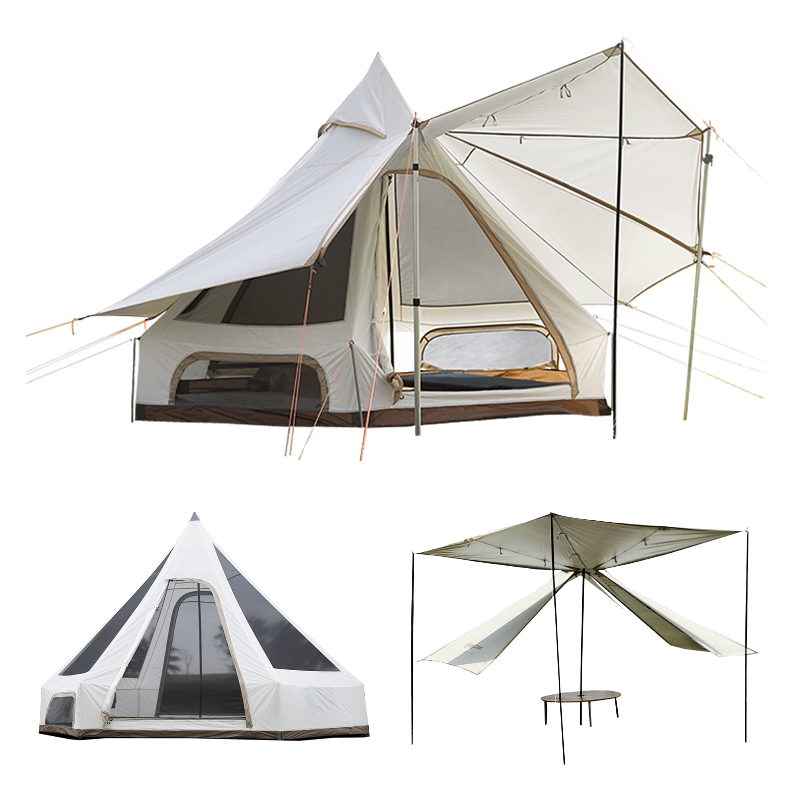KingCamp Bell Tent for Camping, 2-4 Person All Season Waterproof Family Bell Tent, Luxury Camping Tents