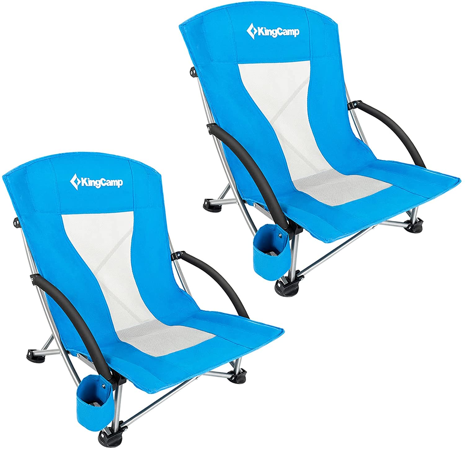 Backpack Beach Chairs 2 Pack with Backrest Adjustment Buckle & Side