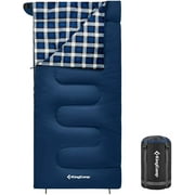 KingCamp XL Lightweight Cotton Flannel Sleeping Bag - Cold Weather Ready, 5℉-39℉, Envelope Design for Adults, Ideal for Backpacking & Camping, 5.07LBS, Right (Navy)