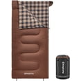 thumbnail image 1 of KingCamp XL Lightweight Cotton Flannel Sleeping Bags, Oversized Envelope Sleeping Bag for Adults for Backpacking & Camping, 5.07LBS ,Left (Coffee), 1 of 8