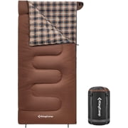 KingCamp XL Lightweight Cotton Flannel Sleeping Bags, Oversized Envelope Sleeping Bag for Adults for Backpacking & Camping, 5.07LBS ,Left Coffee