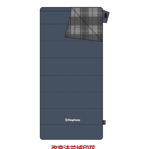 KingCamp Blue Flannel Sleeping Bags for Adults Left Zip