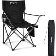 KingCamp Camping Chair for Adults Folding Portable Lawn Chairs for Outdoor Support 220lbs Black