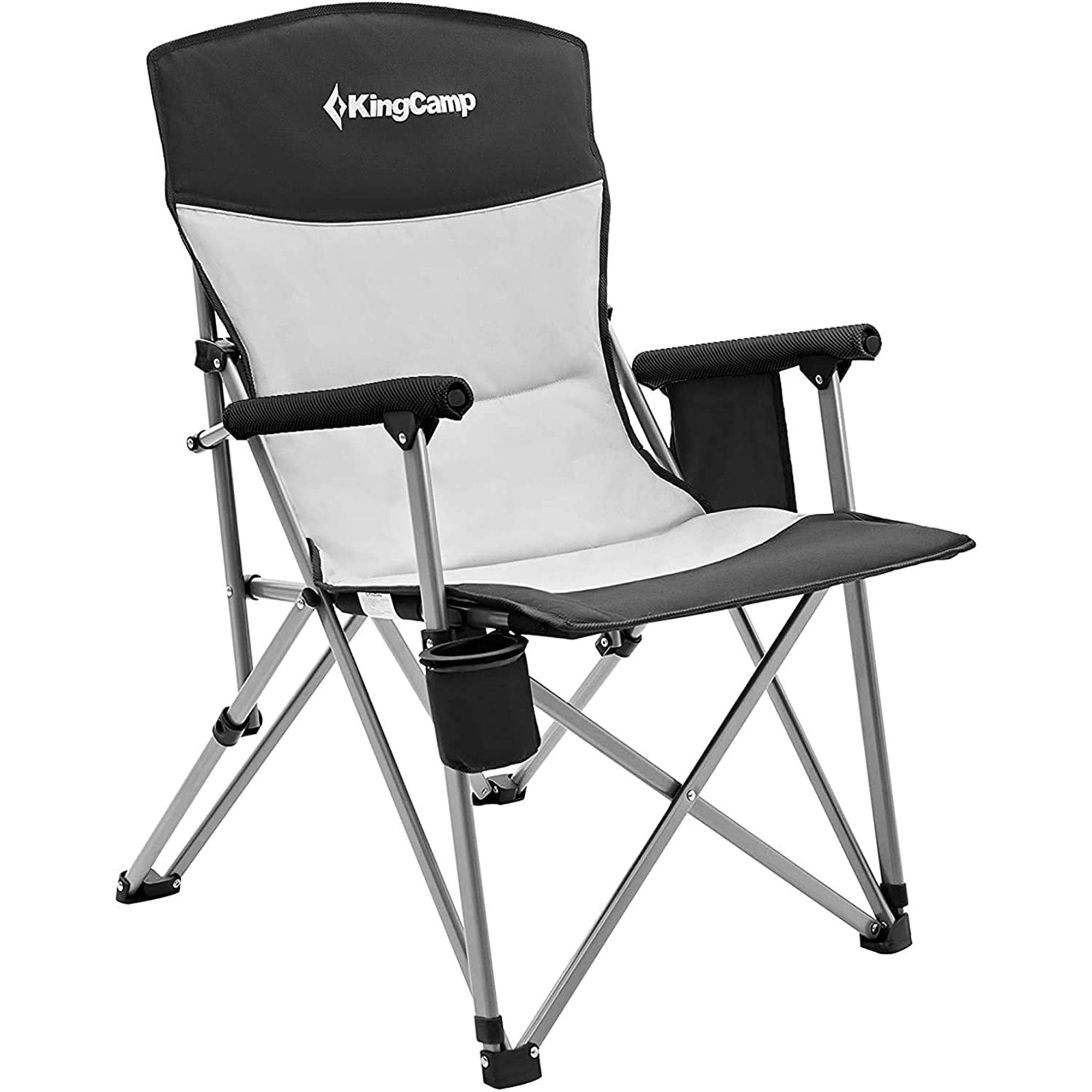 KingCamp Camping Folding Chair Lawn Chair Support up to 300lbs for Adult,  Black