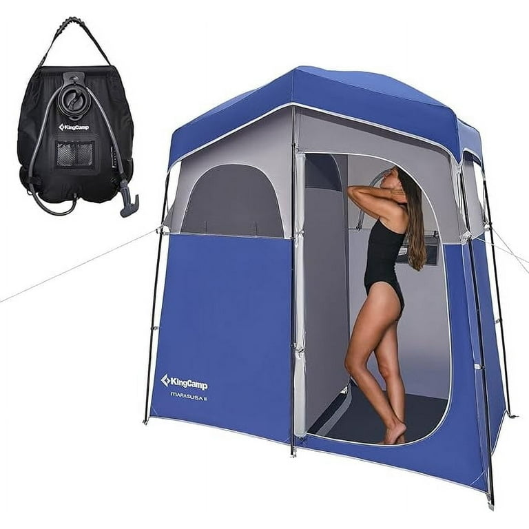 KingCamp Large 2-Room Camping Shower Tent, Portable Toilet
