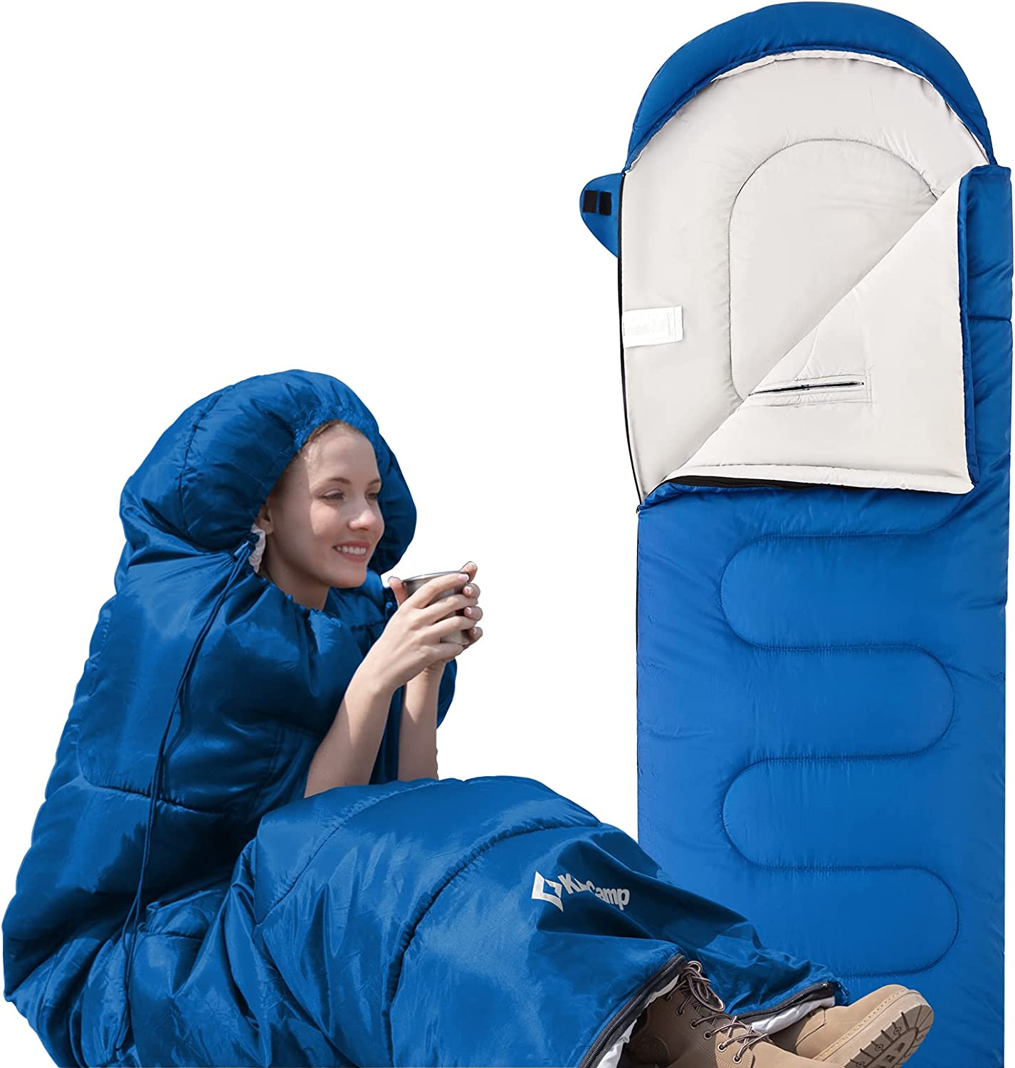 KingCamp Camping Sleeping Bag 3 Season Waterproof Lightweight Sleeping Bag for Adults(Blue,26.6℉-53.6℉) - image 1 of 7