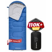 KingCamp Camping Sleeping Bag for Adults, 3-Season Portable Sleeping Bags, Lightweight Single Sleeping Bag for Backpacking, Hiking Blue 3.09 lbs
