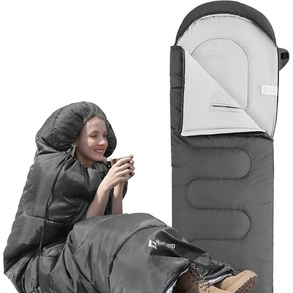KingCamp Camping Sleeping Bags for Adults Cold Weather & Warm for Backpacking Sleeping Bag for Grils and Boys, Lightweight Waterproof Compact Camping Sleep Must Haves, 86.6" x 29.5"