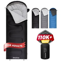 KingCamp 3-Season Sleeping Bags for Adult Lightweight Waterproof Sleeping Bag with Compression Sack for Camping, Backpacking, Travel (Black) 27°F-54°F