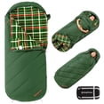 thumbnail image 1 of KingCamp Flannel Adults Sleeping Bag with Armhole, Oversized Camping Sleeping Bag , Wearable  Single Sleeping Bags with Cotton Flannel Lining , 9°F-44°F, Green, 1 of 11