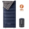 thumbnail image 1 of KingCamp Cotton Flannel Sleeping Bag XL Lightweight Envelope Design Sleeping Bag for Adults, Ideal for Camping & Backpacking, 5.07LBS, Navy Blue - Right Zip, 1 of 10