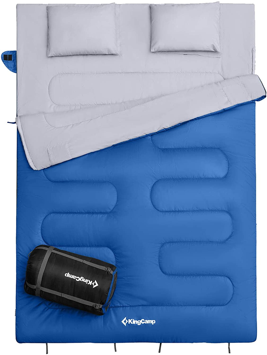KingCamp Double Sleeping Bag Lightweight 2in1 for Camping with 2