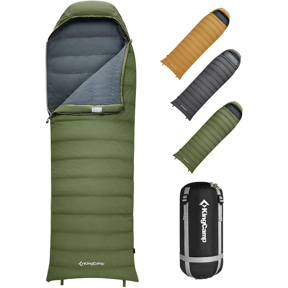 KingCamp Down Sleeping Bag Cold Weather Ultralight Compact Portable Sleeping Bag for Adults Camping Hiking Traveling, 28.4℉-44.6℉