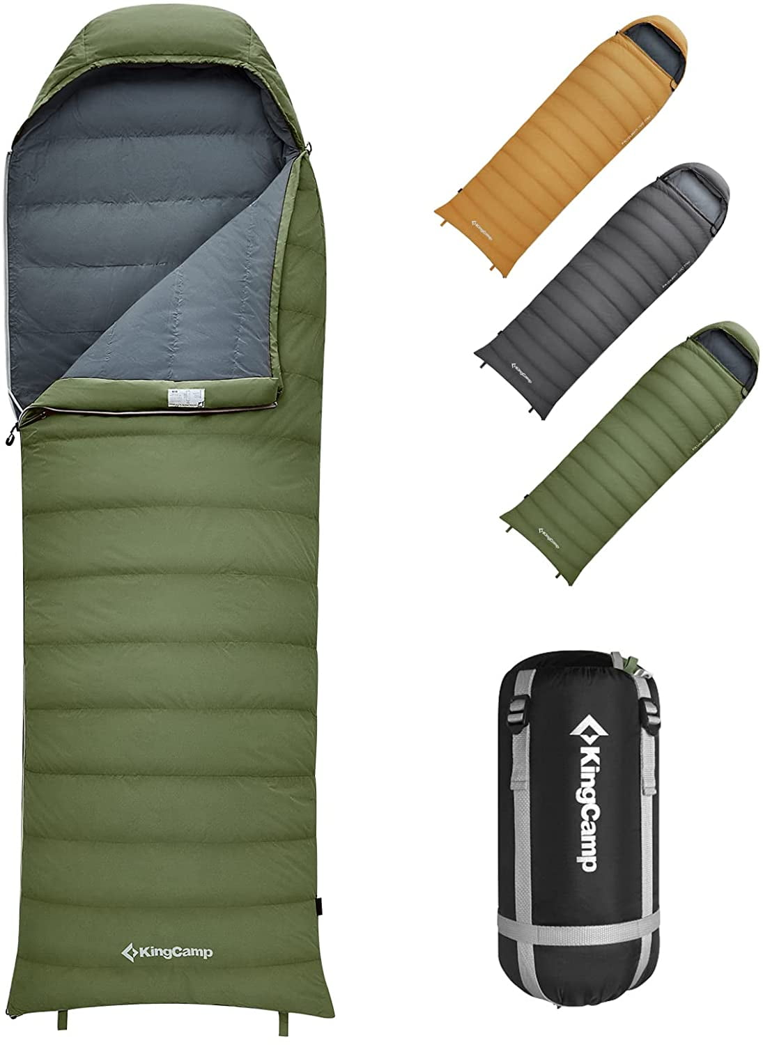 KingCamp Ultralight Down Sleeping Bag, Compact & Portable for Camping