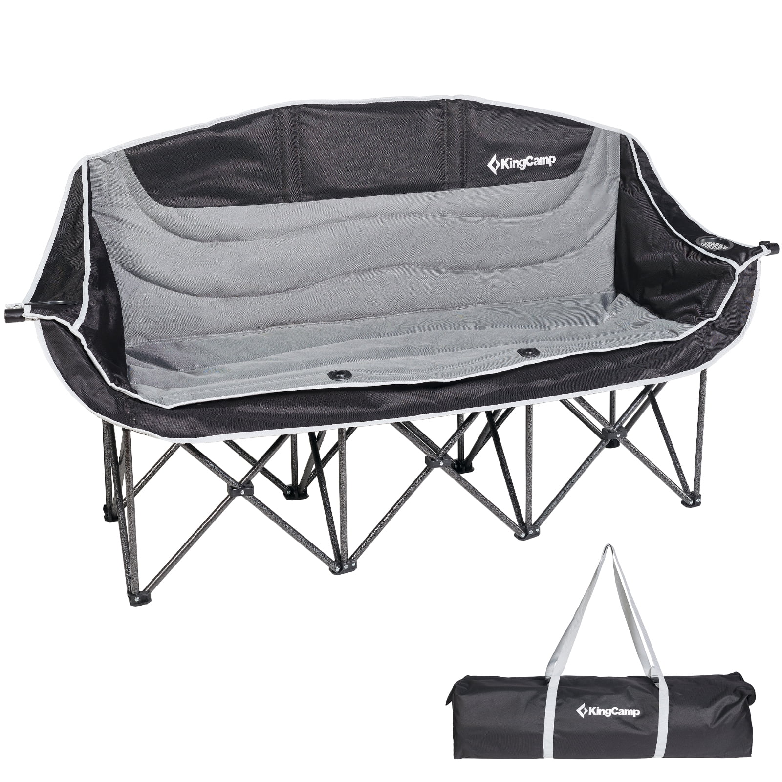 KingCamp Extended Loveseat Camping Chair Outdoor Folding Chair for Three People Adult Heavy Duty