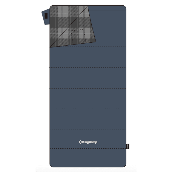 KingCamp Flannel Sleeping Bag Navy Blue Right Zip