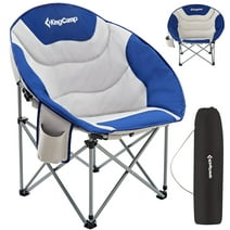 KingCamp Folding Camping Chair Oversized Moon Chair for Adult Sofa Chair Support 300lbs Blue