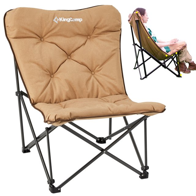 KingCamp Folding Camping Chair Oversized, Highback Padded, for Indoor