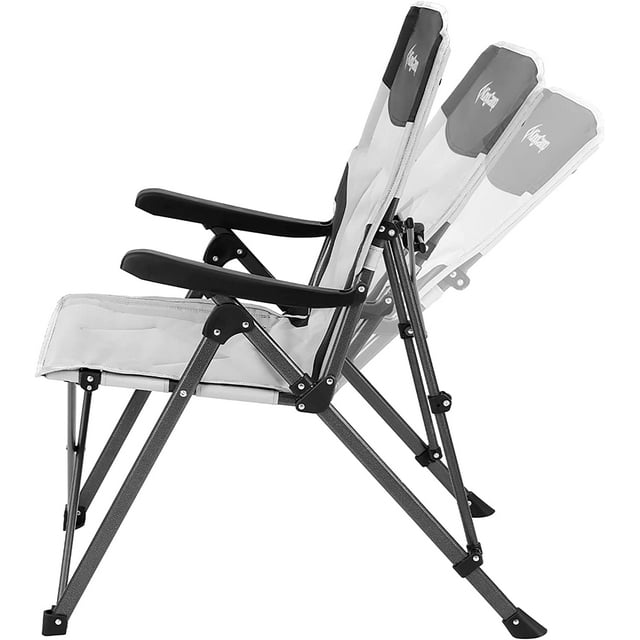 KingCamp High Back Camping Chair Folding Chair Patio Chairs with Hard Armrest Head Storage