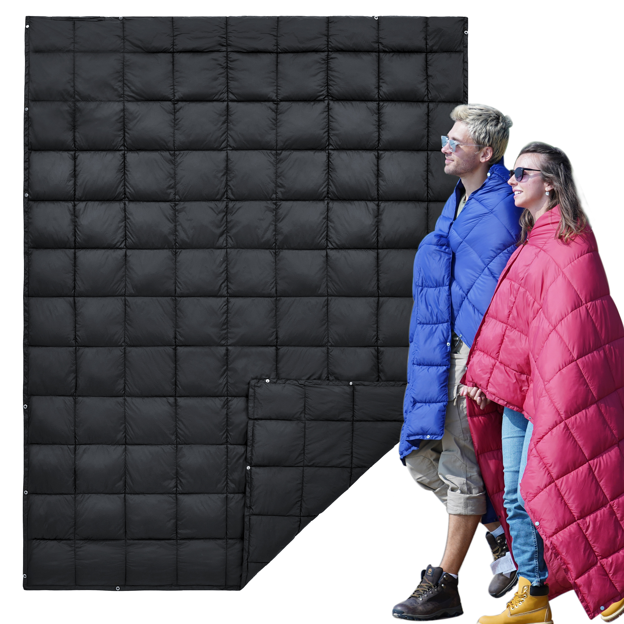 Grabber Hooded All Weather Survival Blanket 5' x 6' Red