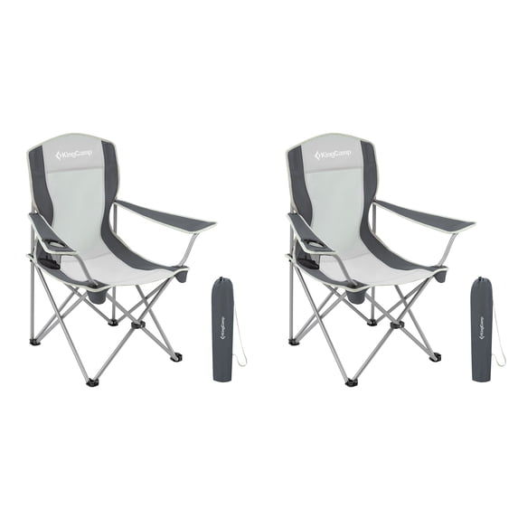 KingCamp Lightweight Foldable Outdoor Camping Chair, 2 Pack, Black/Grey