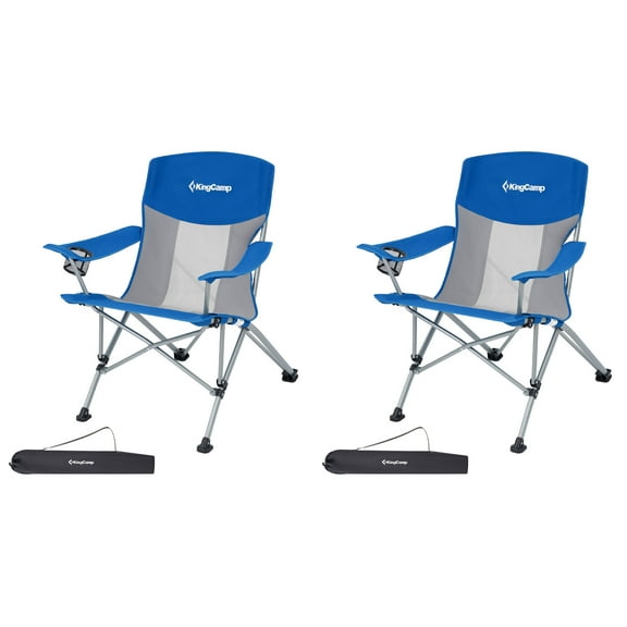 KingCamp Lightweight Foldable Outdoor Camping Chair, 2 Pack, Blue/Grey