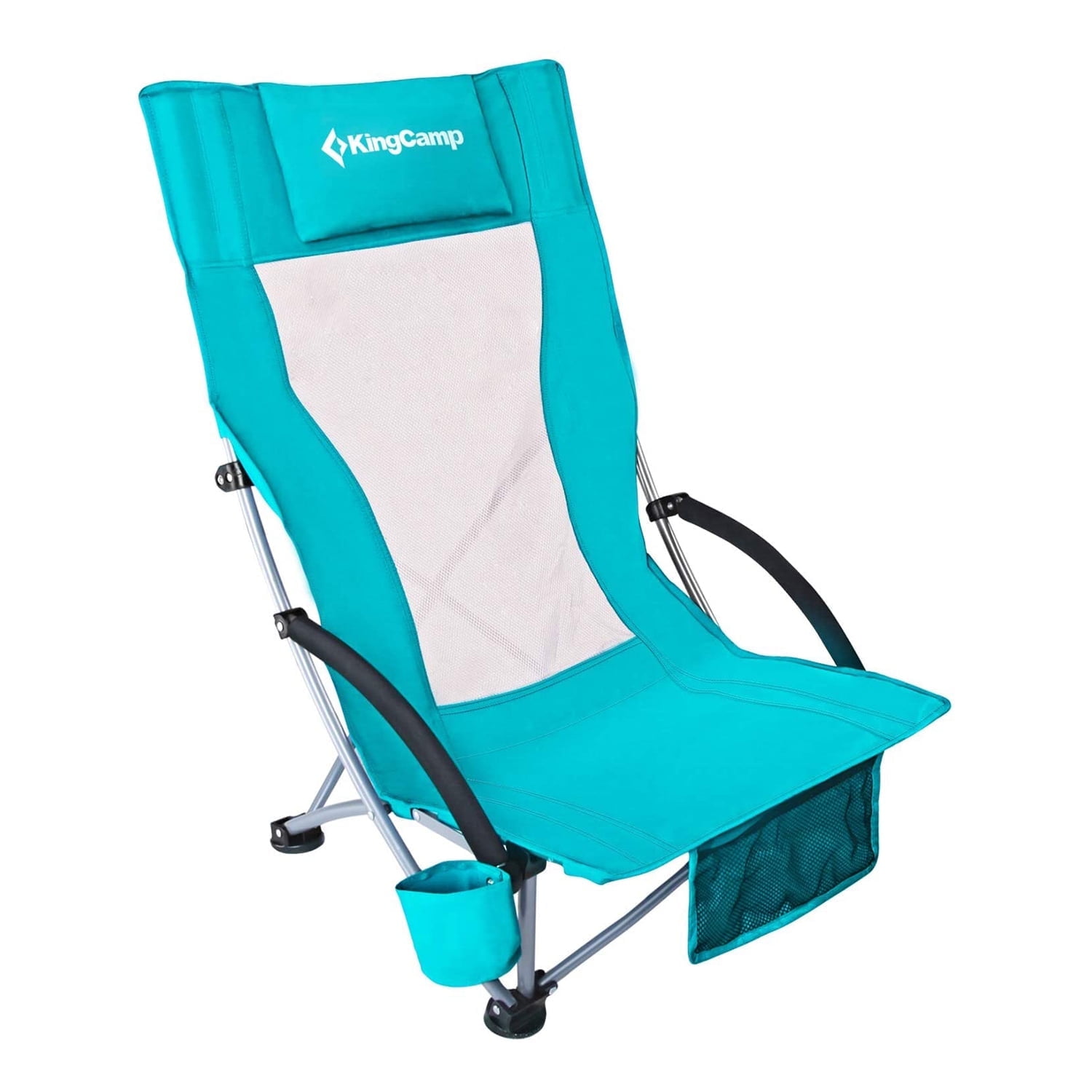 Cyan High Sling Steel Frame Camping Chair with Mesh Back