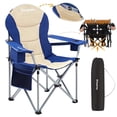 thumbnail image 1 of KingCamp Oversized Folding Camping Chairs, Heavy Duty Padded Chairs with Lumbar Support & Cooler Bag, Foldable Outdoor Lawn Chairs, Portable Folding Chairs for Outdoor, Support 353LBS+, Navy, 1 of 7