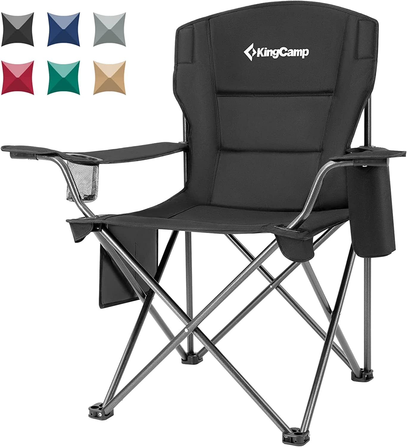 KingCamp Outdoor Camping Chair Padded Folding Chair for Adult Supports
