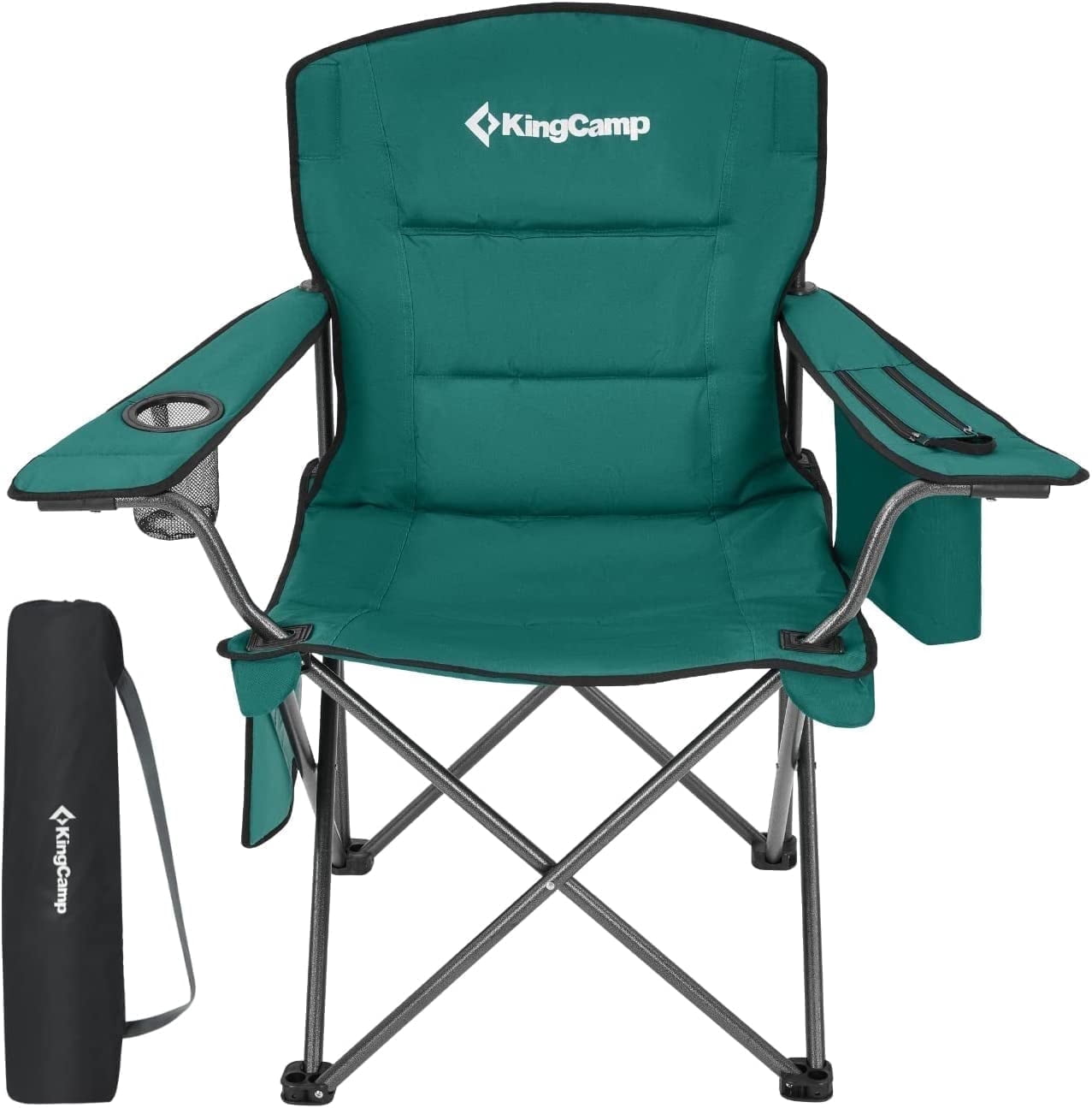 KingCamp Oversized Camping Chairs Clearance Portable Folding Chairs with Cooler Bag for Adults Outdoor Green - Walmart.com