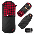 thumbnail image 1 of KingCamp Oversized Flannel Sleeping Bag for Adults, Portable Single Sleeping Bags for Camping with Flannel Lining & Armhole , 9°F-44°F, Black, 1 of 9