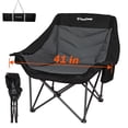 thumbnail image 1 of KingCamp Oversized Folding Camping Chairs, Heavy Duty Outdoor Round Camping Chair with Pocket, Fully Padded Folding Lawn Chairs for Adults, Black Dark Grey, Support 450+lbs, 1 of 10