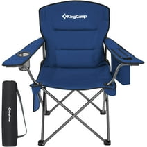 KingCamp Oversized Heavy Duty Outdoor Camping Folding Chair, Ultralight Collapsible Padded Arm Chair Supports 300 lbs,Blue