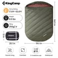 thumbnail image 1 of KingCamp Double Sleeping Bag for Adults, Queen Size 2 Person XL Flannel Sleeping Bag with 2 Pillows & Compression Sack for Camping, 17.6°F-53.6°F, Green, 1 of 10