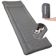 KingCamp Inflatable Sleeping Pads for Camping, 4.7" Thick Air Pad with Built-in Foot Pump, Portable Ultralight Camping Mattress for Backpacking, Grey