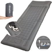 KingCamp Inflatable Sleeping Pads for Camping, 4.7 Thick Air Pad with Built-in Foot Pump, Portable Ultralight Camping Mattress for Backpacking, Grey