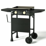 KingChii 2-Burner 19" Propane Griddle Outdoor Flat Top Gas Grill Griddle for Camping, Tailgating, BBQ, Parties, Backyard & Patio